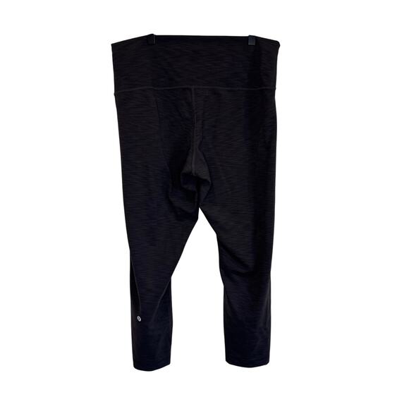 Lululemon Wunder Under Crop Black Space Dye Black Size 14 - Picture 3 of 5